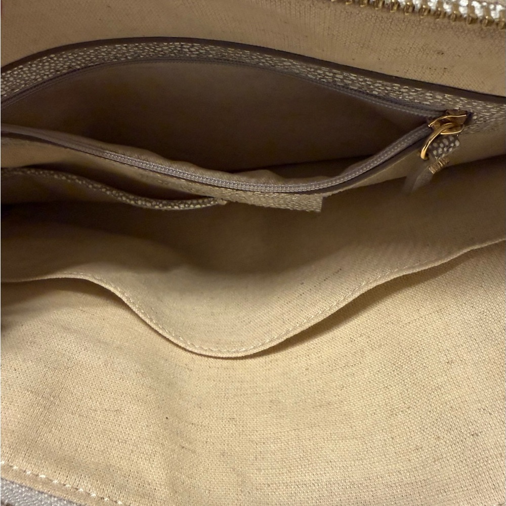 India Hicks The Insider Gray Print Stingray Leather Pouch Clutch Bag - Picture 4 of 10